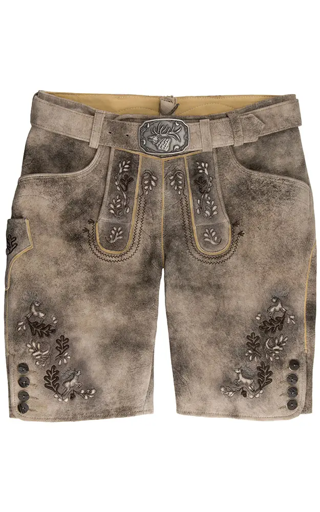 Lederhose Davis mit Gürtel, oxford