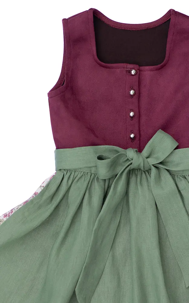 Baby-Dirndl Rosi mit Schürze, beere