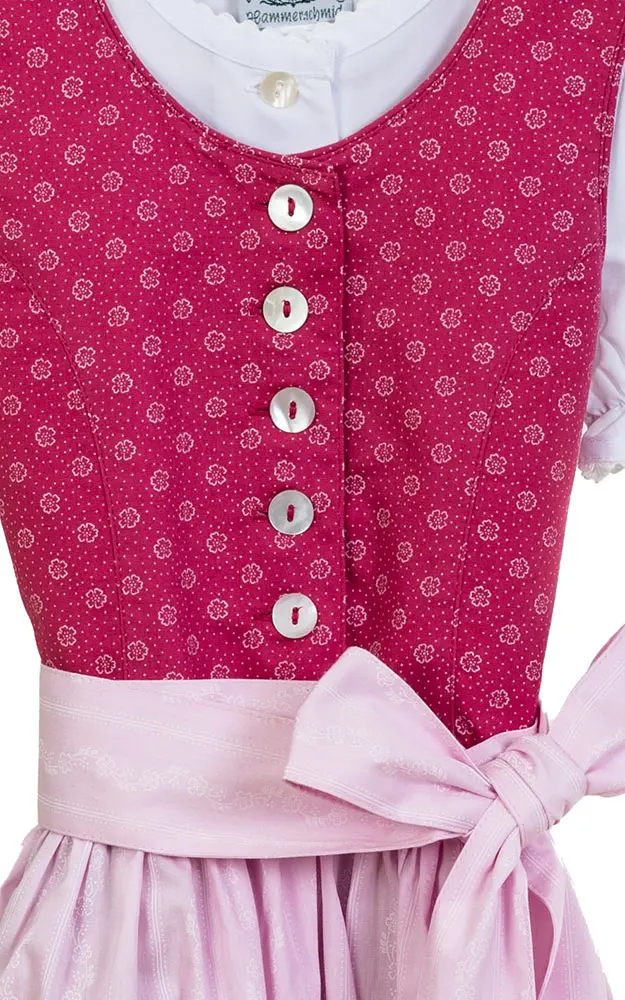 Kinderdirndl Wallersee mit Schürze u. Bluse, pink