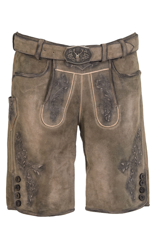 Lederhose Langwies mit Gürtel, braun