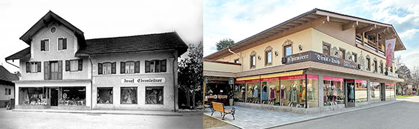 Unser Verkaufshaus früher und heute