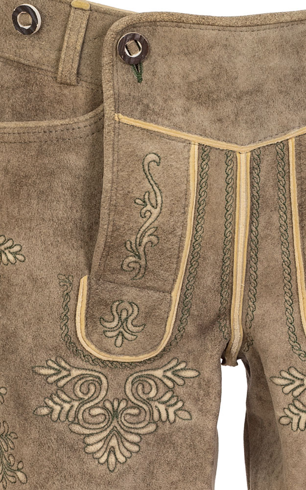 Lederhose Kaiser ohne Träger, urig hell