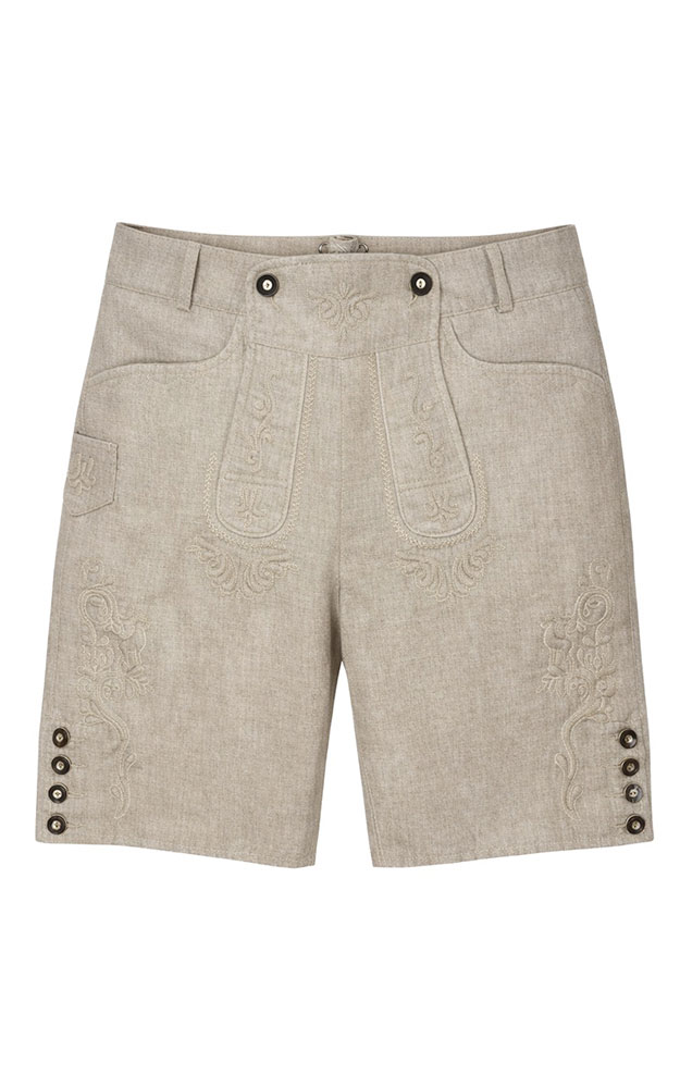 Stofflederhose Leinen, beige