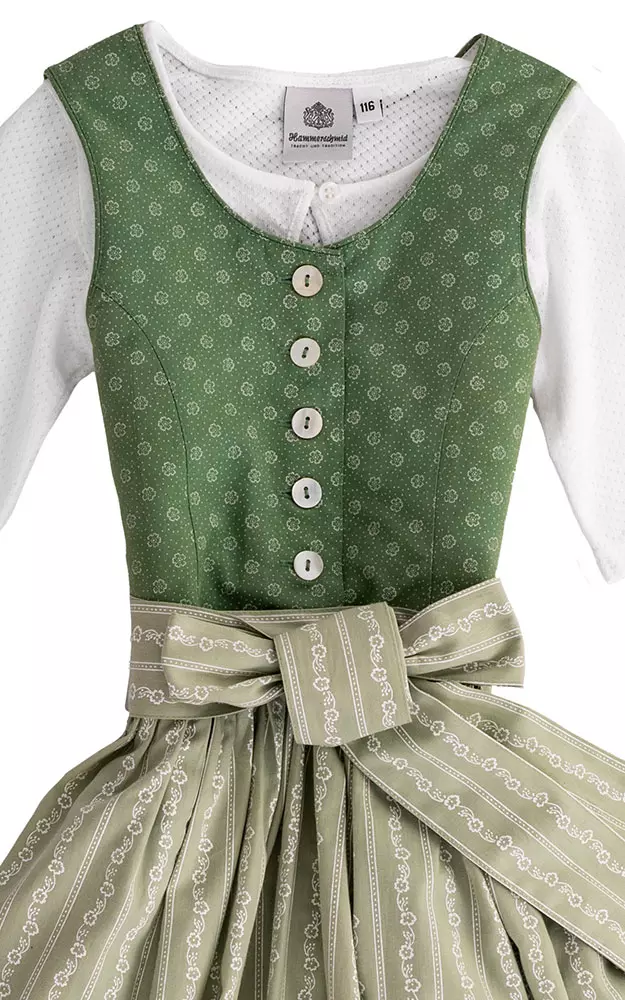Kinderdirndl Wallersee mit Schürze u. Bluse, hellgrün