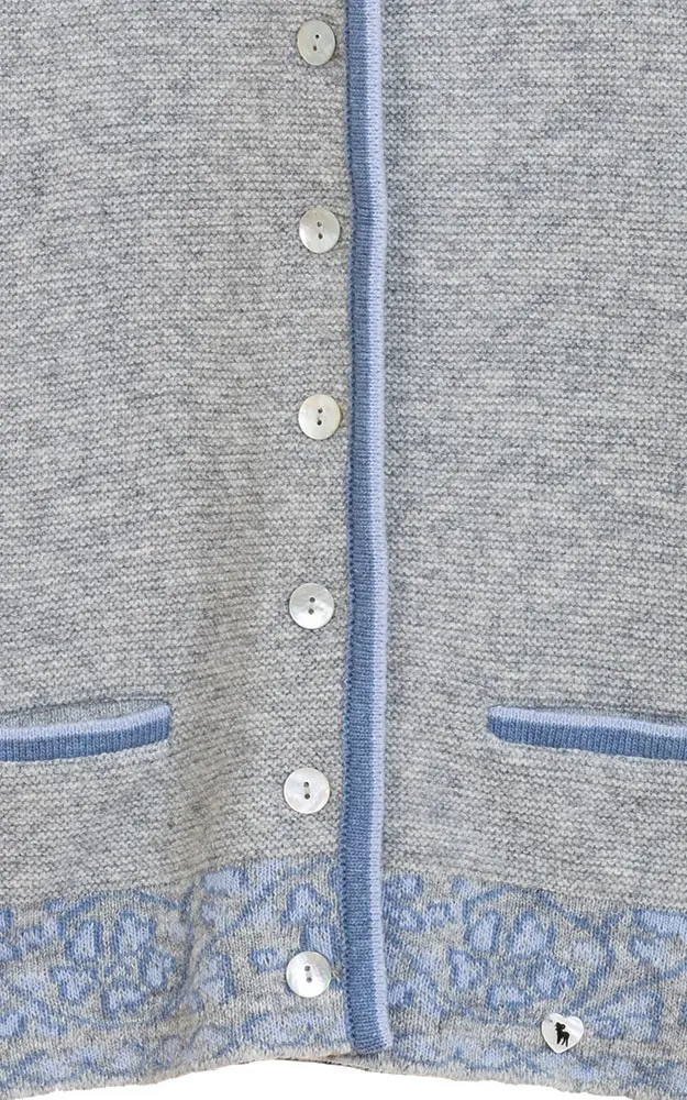 Strickweste Magdi, grau/blau