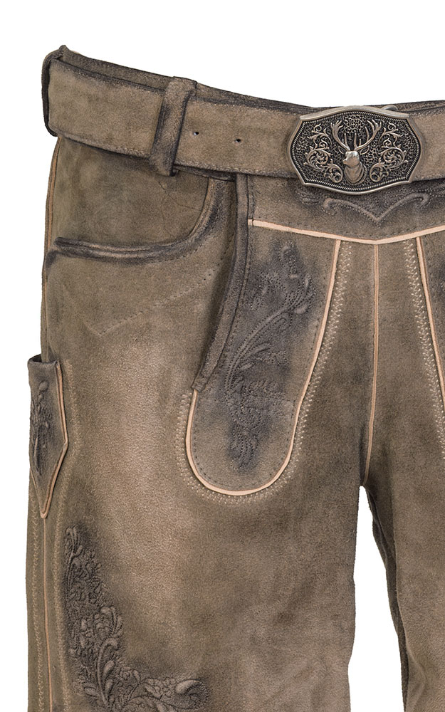 Lederhose Langwies mit Gürtel, braun