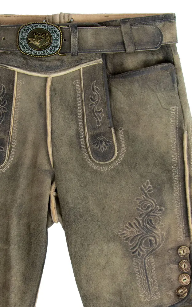 Lederhose Echinger mit Gürtel, acker kernig