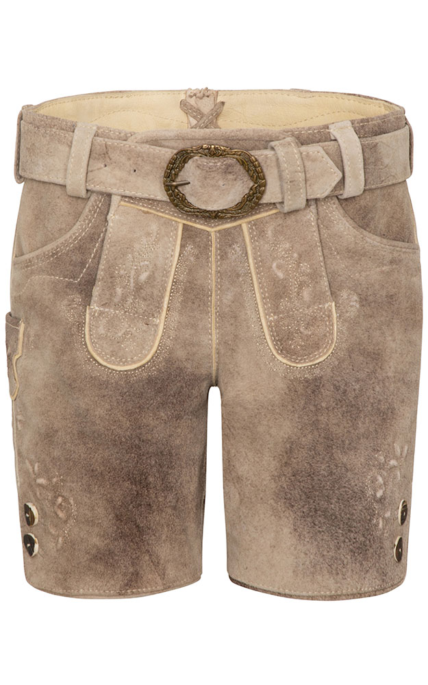 Kinder-Lederhose Pumuckel mit Träger/Gürtel, espresso