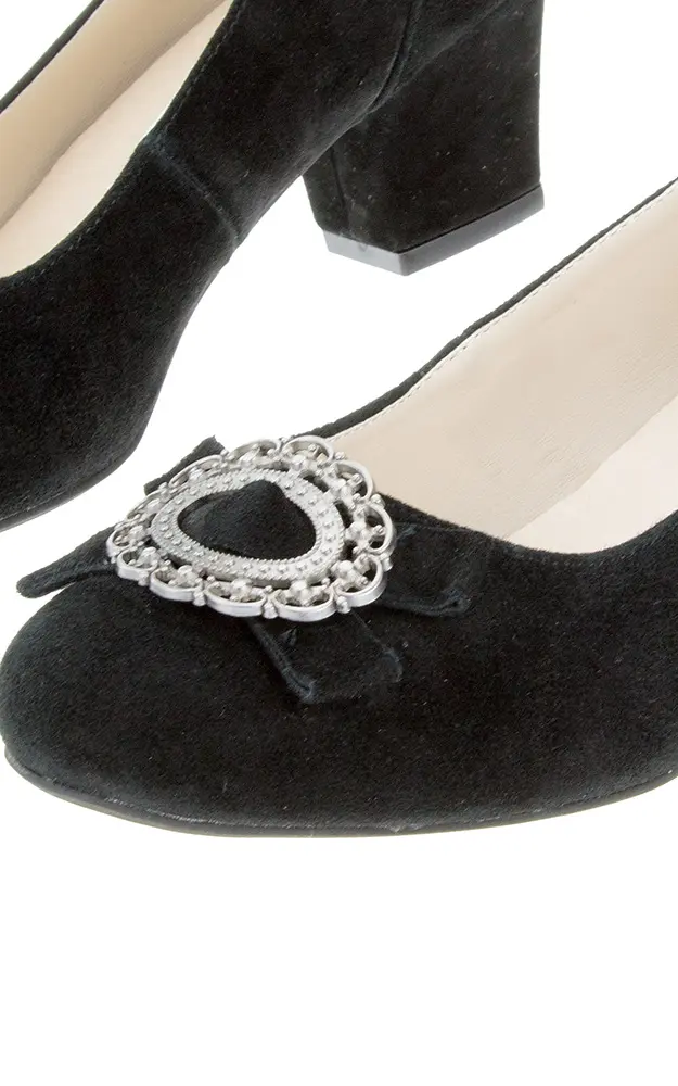 Velours-Schuhe 3000008002, schwarz