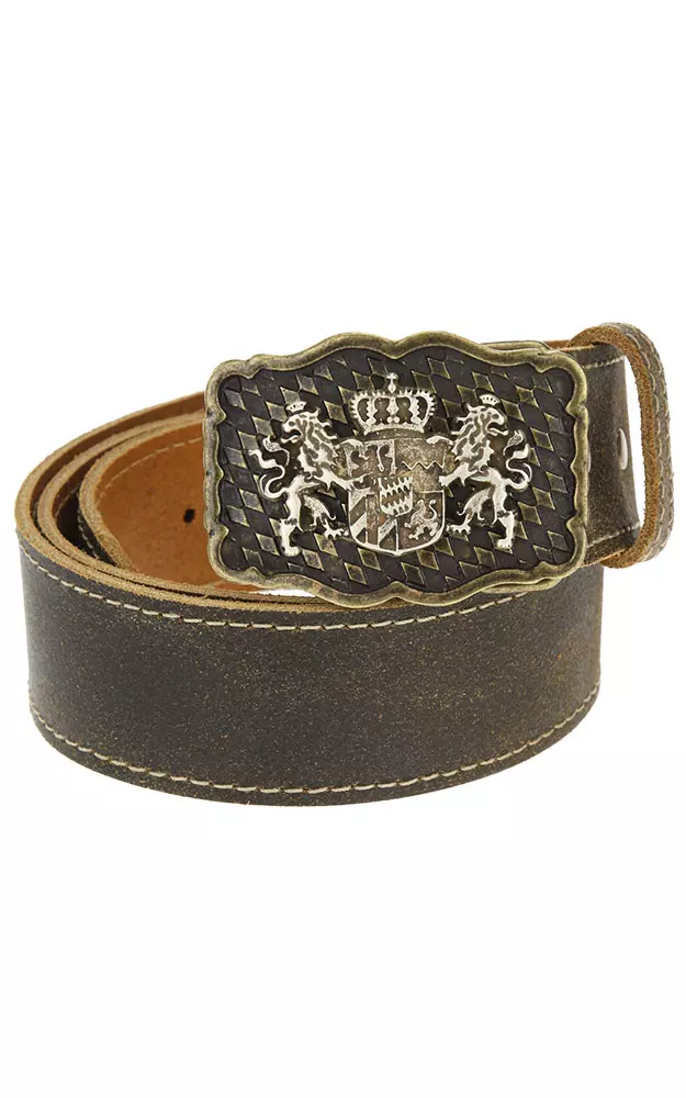 Gürtel 04074 Löwen silber, braun