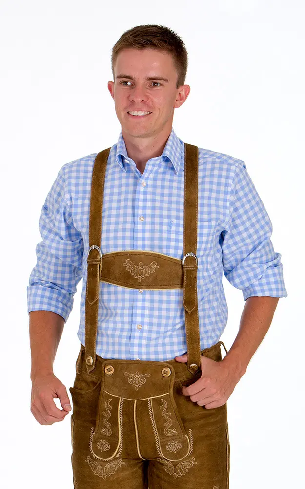 Lederhosen-SET Heinz Kurze mit Gürtel, reh