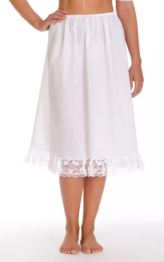 Unterrock Uta midi, weiß 70cm Tüllspitze