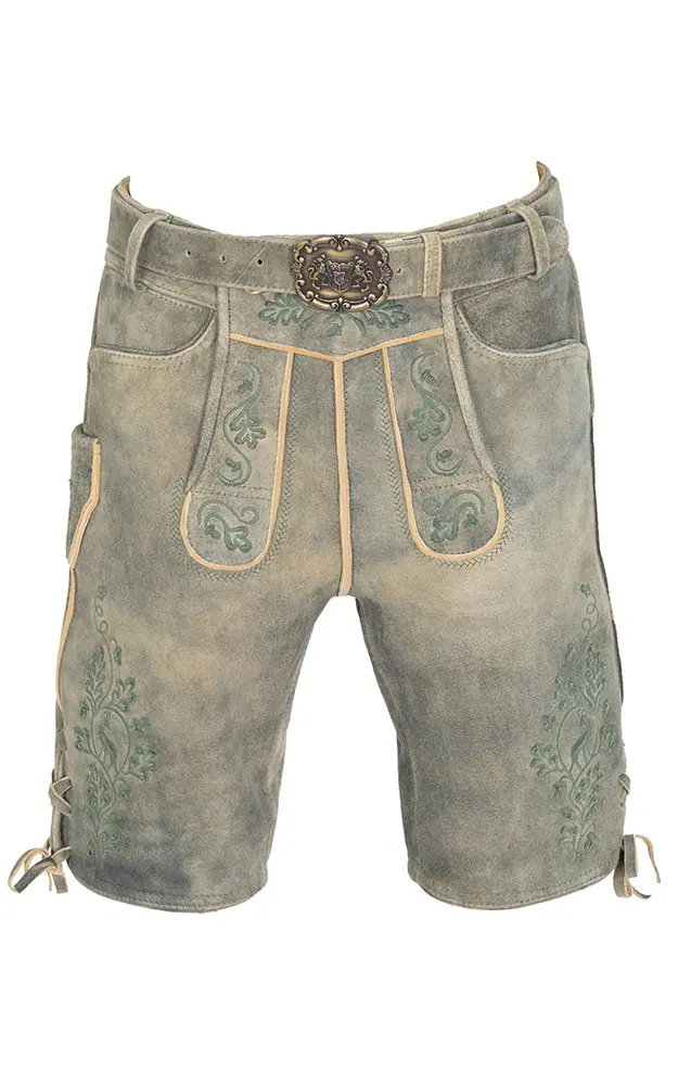 Lederhose Oliver mit Gürtel, mittelbraun