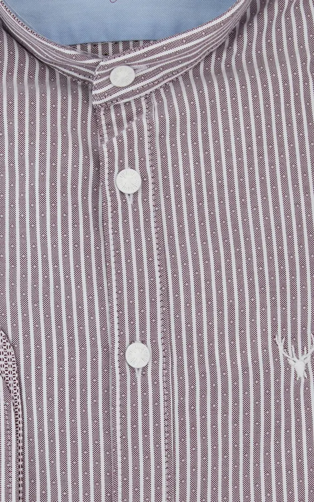 Hemd C62623-21617, weinrot - Slim fit