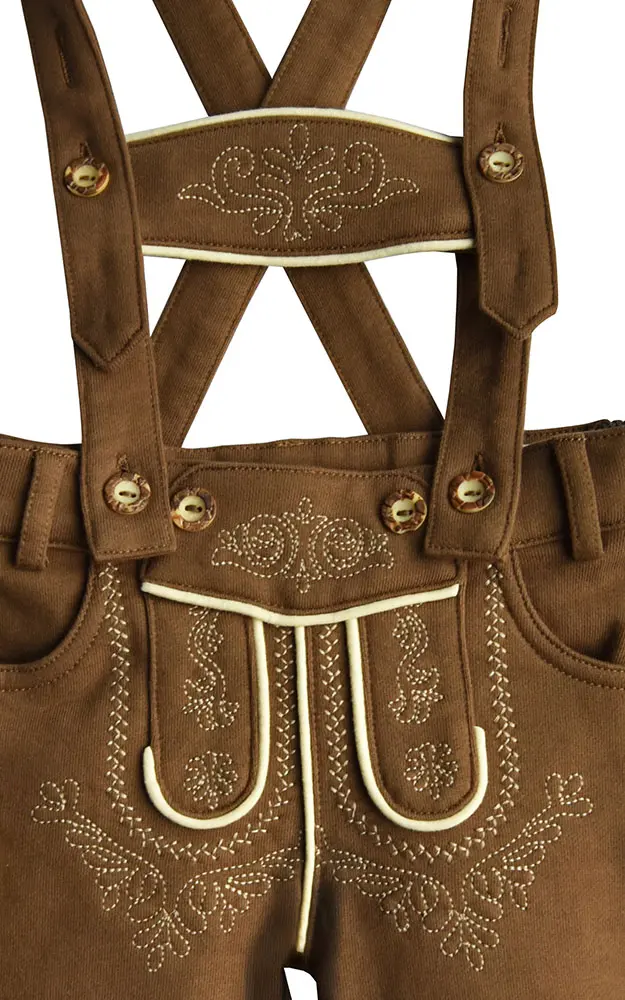 Baby-Stoff-Lederhose Bopser, mittelbraun