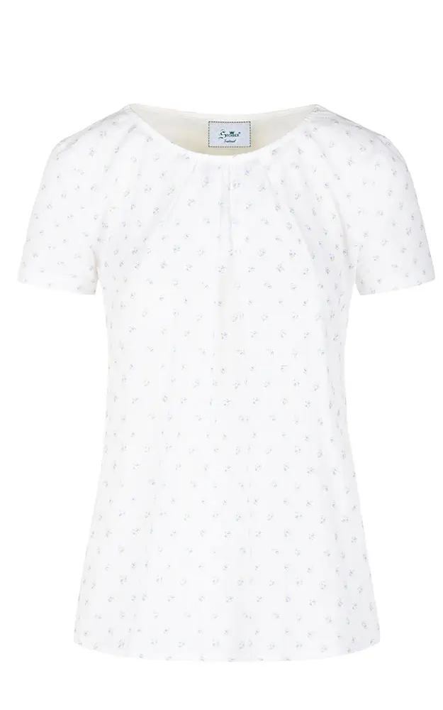 Blusenshirt Hannelore, weiß Blümchen