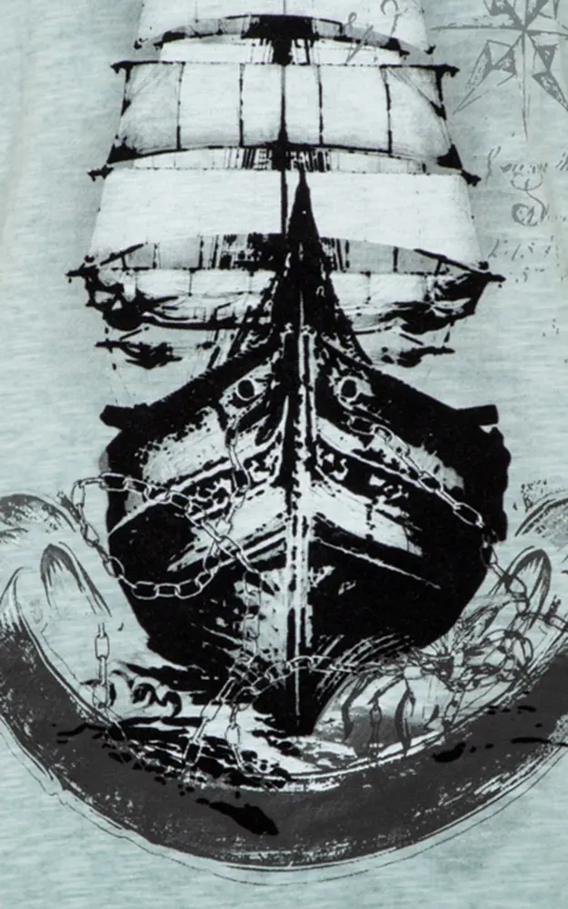 T-Shirt Wind, türkis/blau meliert