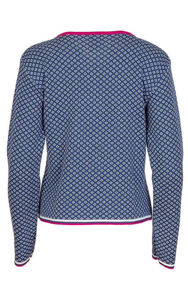 Strickjacke Bern, blau gemustert