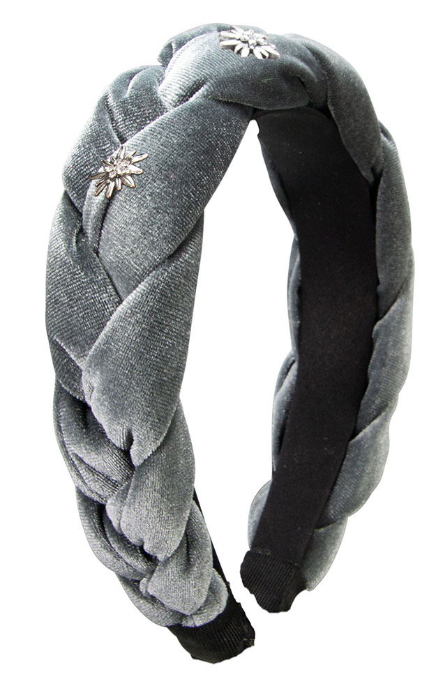 Samt-Haarreif, grau