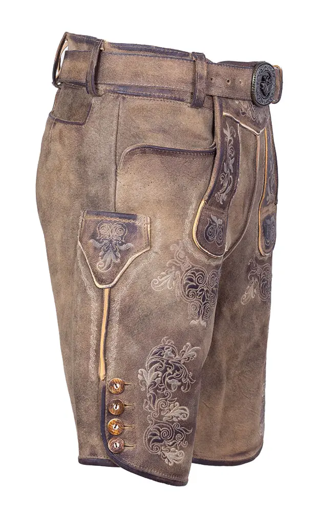 Lederhose Buchner mit Gürtel, acker kernig