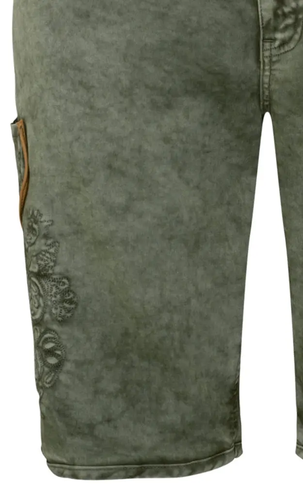 Stofflederhose Trachtenjeans 7120, armygrün