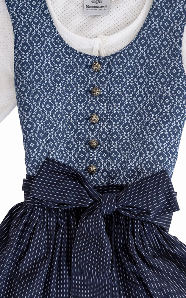 Kinderdirndl Wallersee, mit Schürze u. Bluse blau