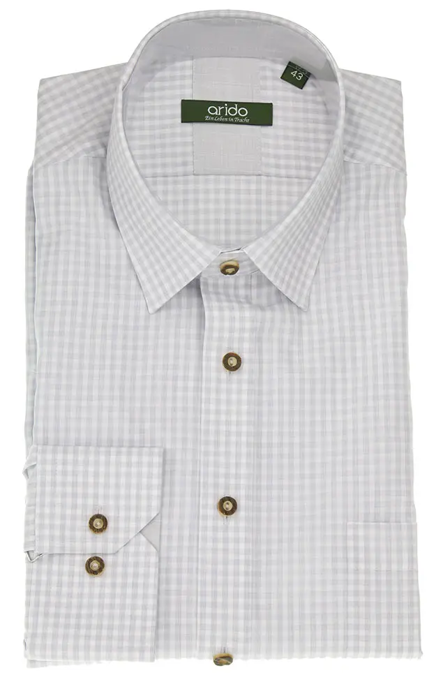 Hemd 2468H, # grau/weiß - Slim fit