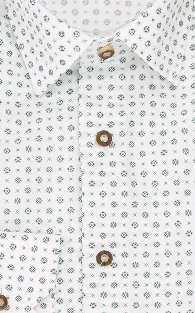 Hemd 2200H 292, weiß/grün LK - Slim fit