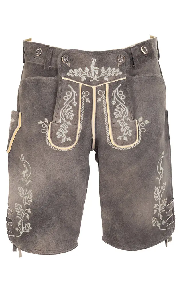 Lederhose Sepp ohne Träger, grau