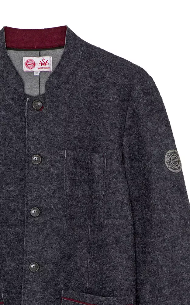 Walkjacke Erdmut, dunkelgrau - FC Bayern