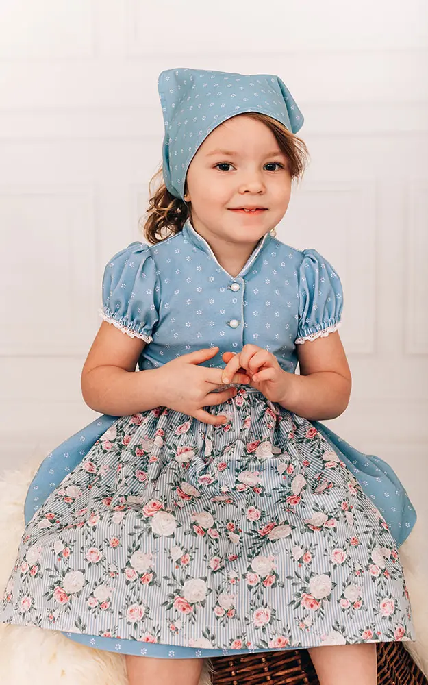 Baby-Dirndl Lilly mit Schürze, hellblau