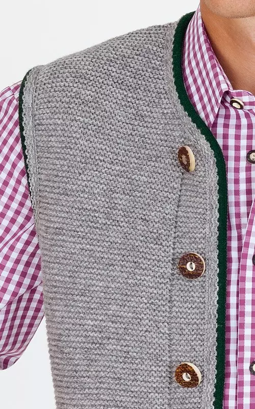 Strickweste Gierli, steingrau/tanne