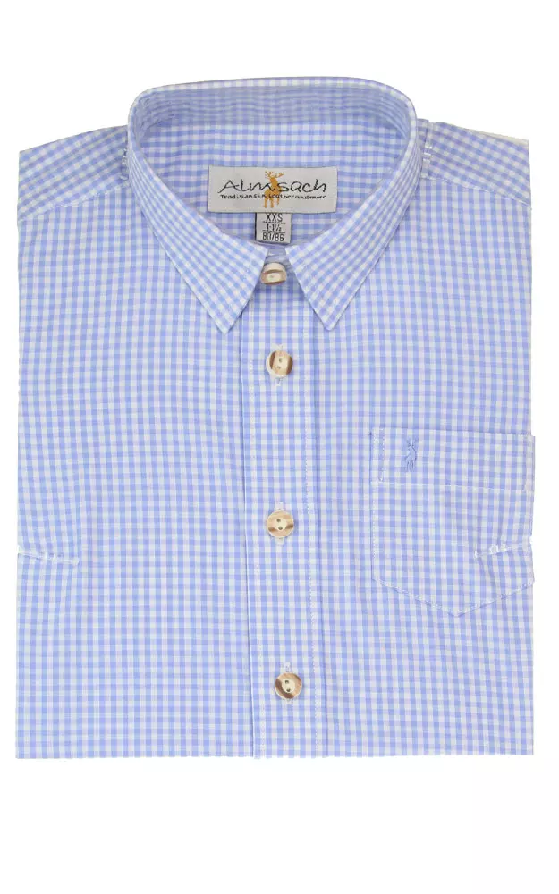 Kinderhemd 522, LK  # hellblau/weiß