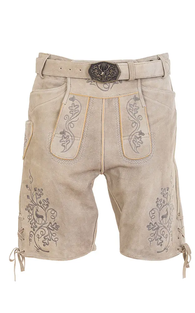 Lederhose 7742 mit Gürtel, hellbraun