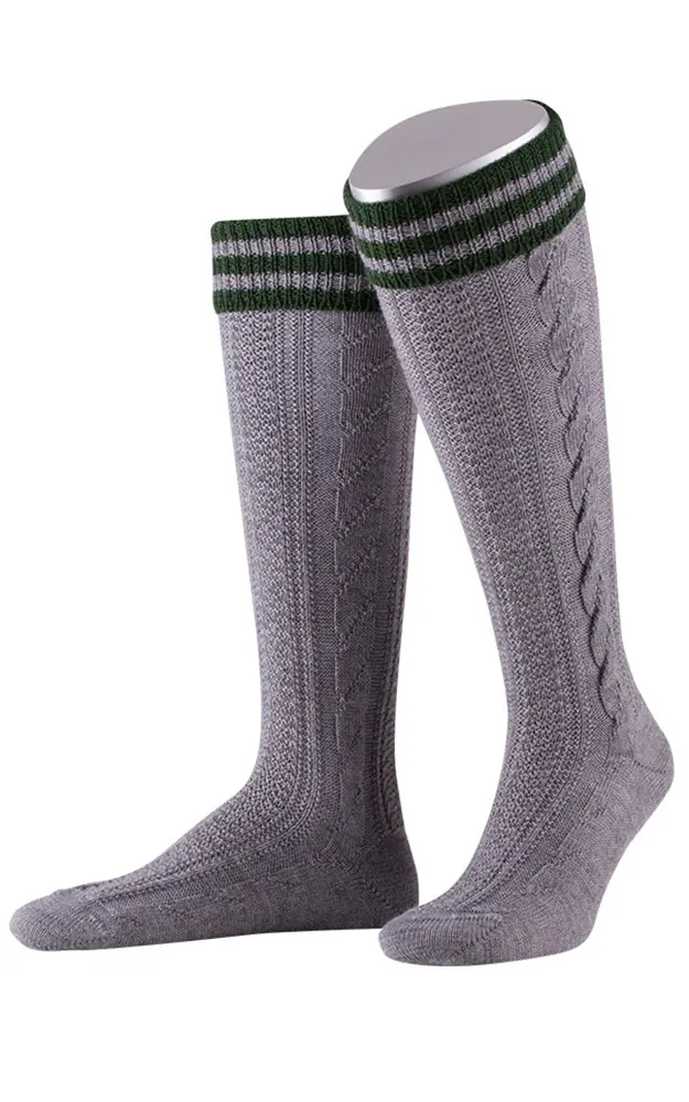 Kniestrümpfe Nr. 49, grau/grün Fb. 03/19