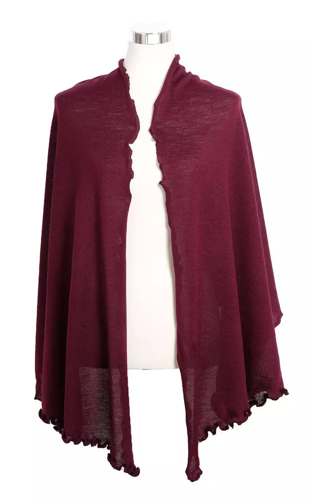 Stola Rüsche, burgund
