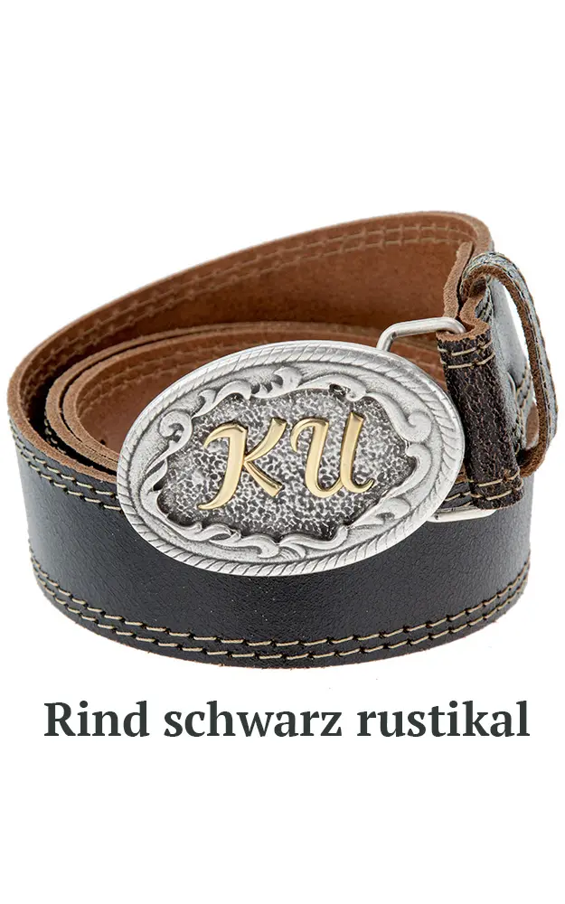 Herrengürtel Initialen Metall