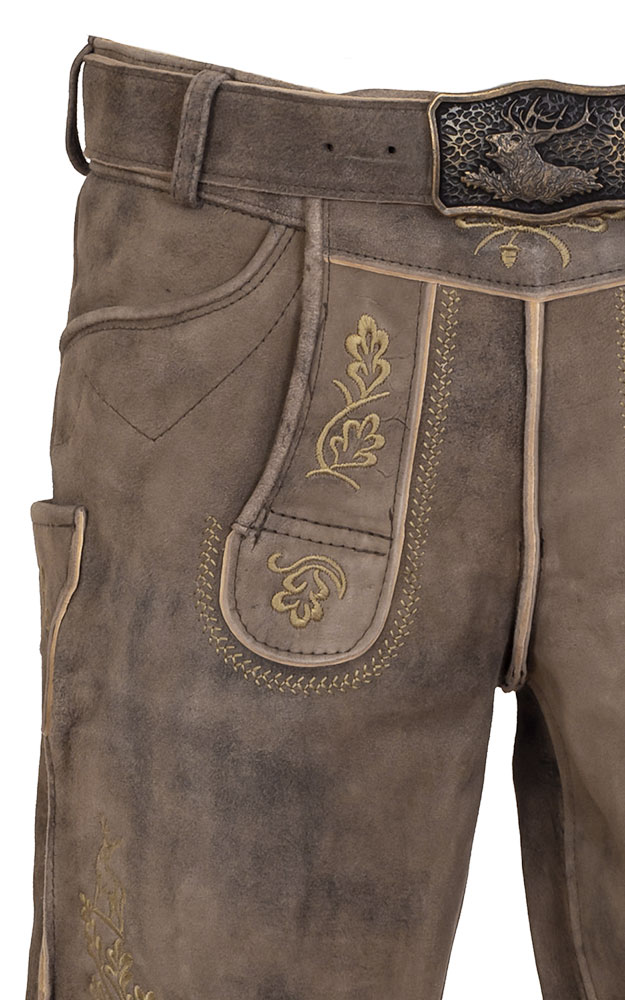 Lederhose Gabriel mit Gürtel, braun