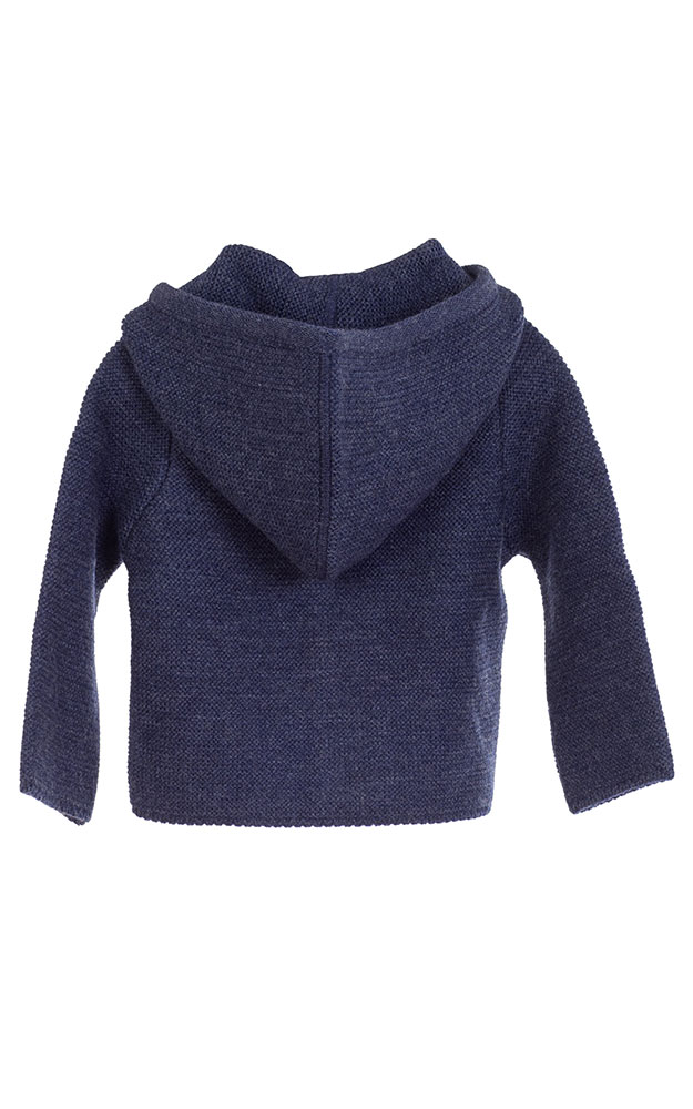 Kinder-Strickjacke mit Kapuze, blau