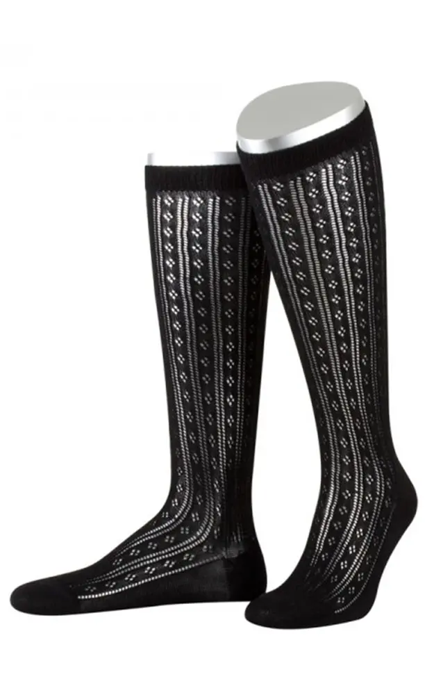 Damenkniestrümpfe L6665, schwarz