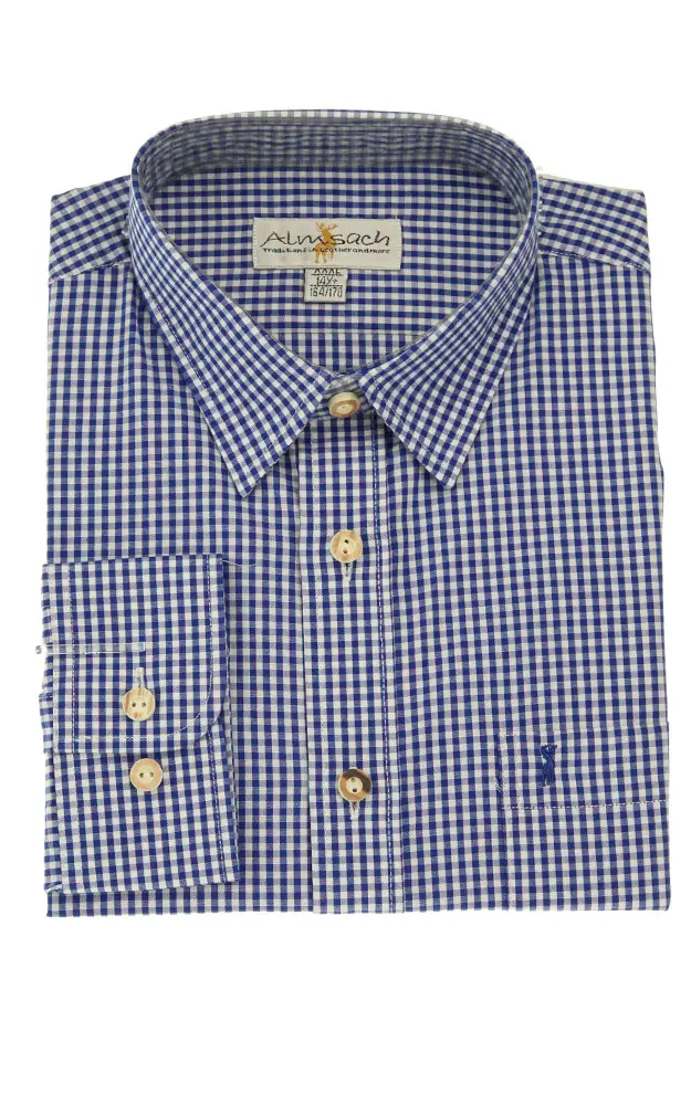 Kinderhemd 522, LK  # mittelblau/weiß