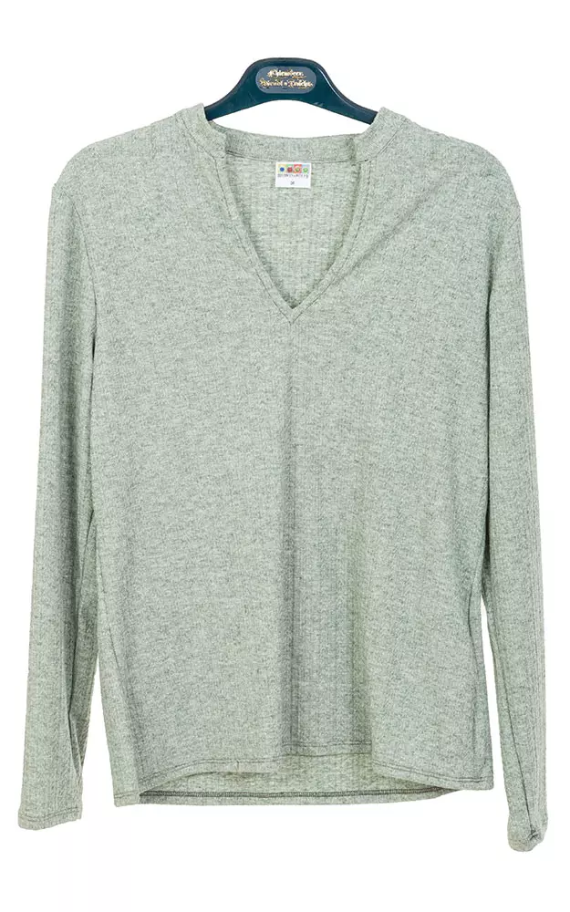 Shirt 236329, olivgrün langarm