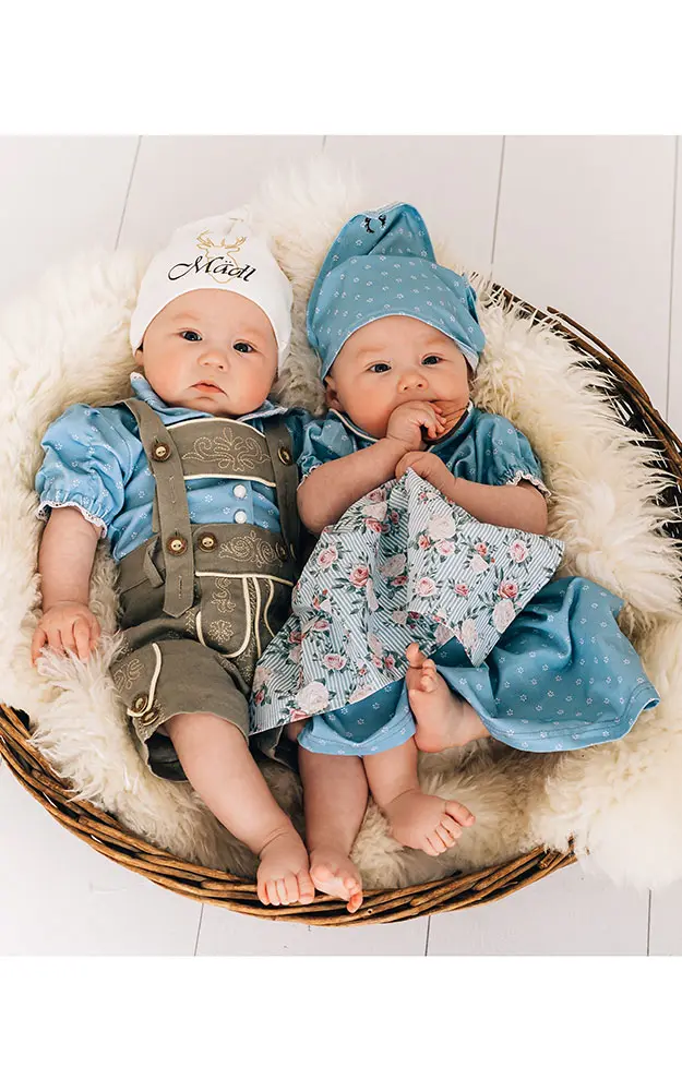 Baby-Dirndl Lilly mit Schürze, hellblau