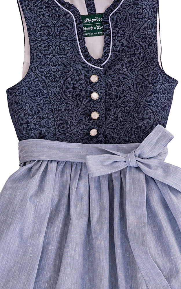 Kinderdirndl Perla mit Schürze, blau