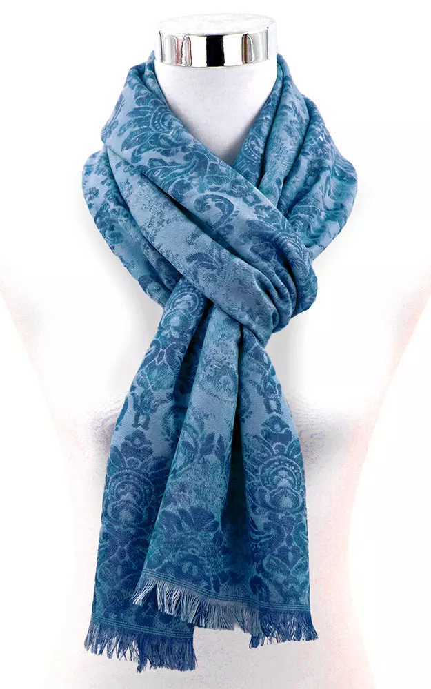 Schal Barockblume, blau