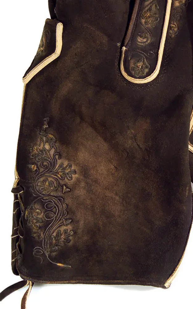 Hirschlederhose Andechs, ohne Träger ahorn