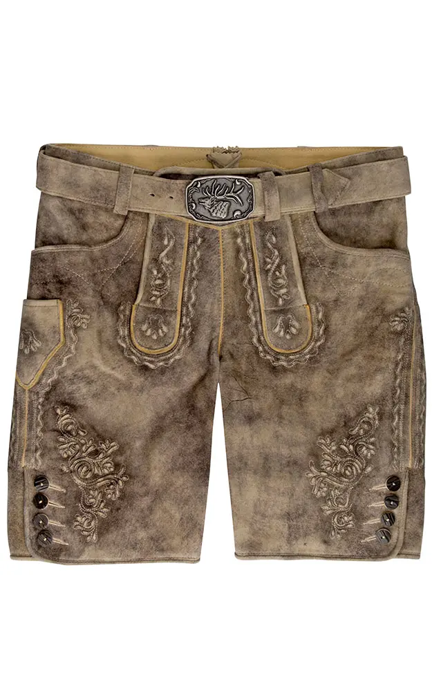 Lederhose Engen mit Gürtel, espresso