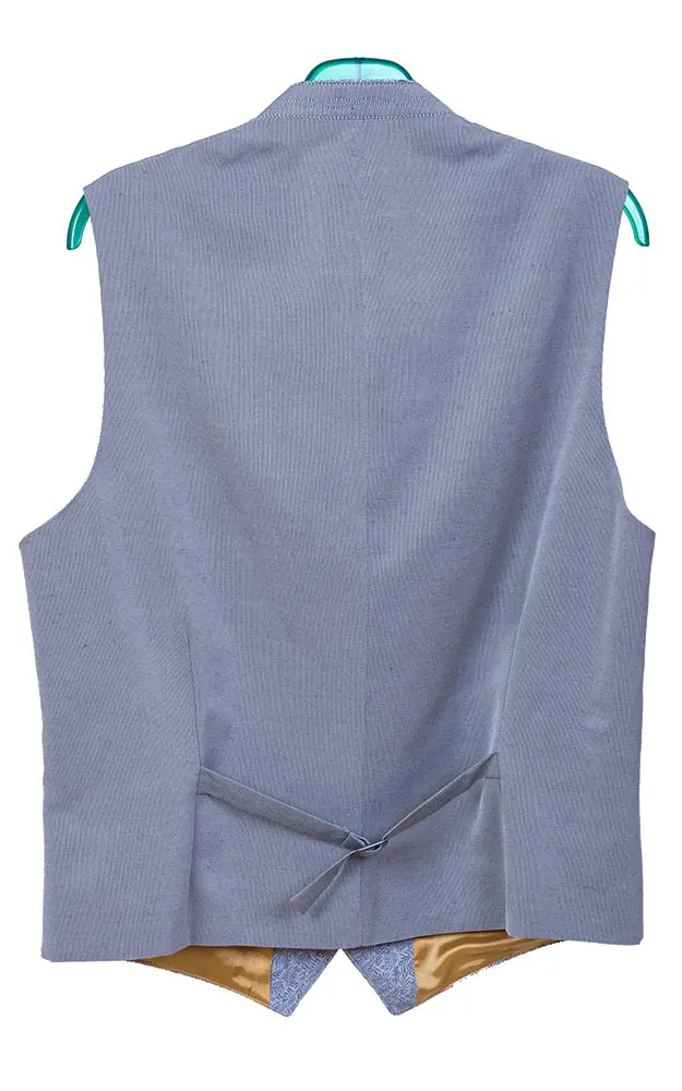 Weste 3537, grau/blau
