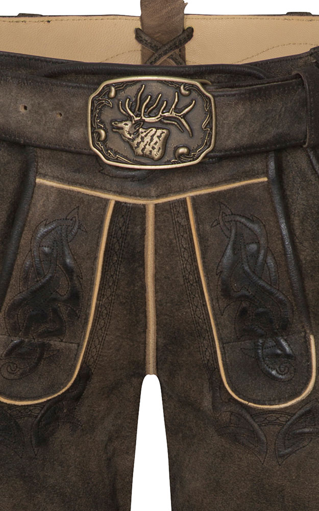 Lederhose Wayen mit Gürtel, vulkan