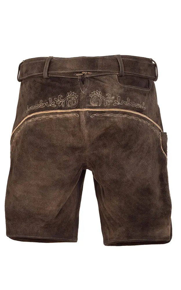 Lederhose Norbert mit Gürtel, vulkan